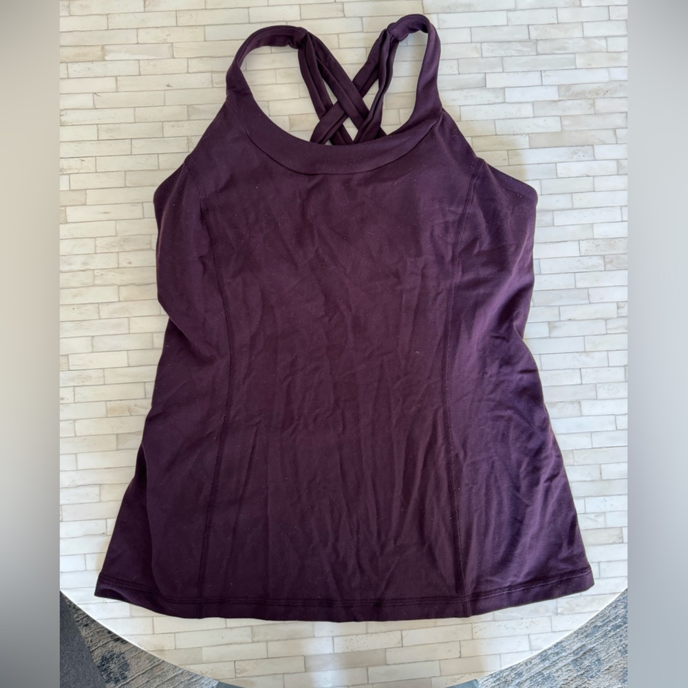 Lululemon Burgundy Workout Tank with Built in Support - Size 10